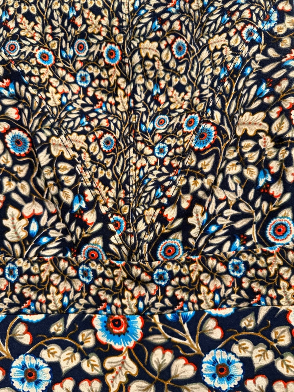 Maeve Navy Floral Mini Dress with Cream and Blue Accents - Picture 5 of 6